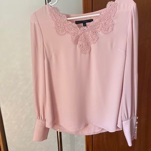 White House Black Market Pale Pink Blush Blouse Top Size 0